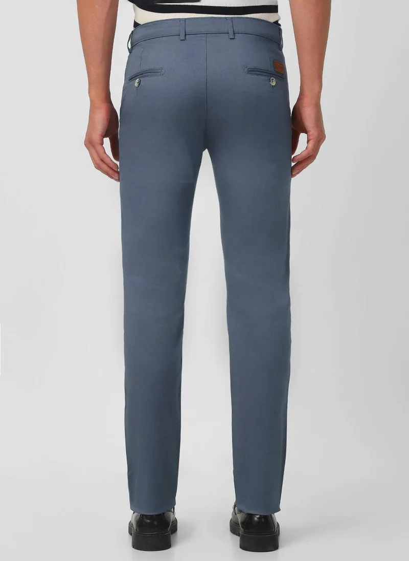 Urbano Fashion  Urbano Fashion Men's Steel Blue Cotton Slim Fit Casual Chinos Trousers Stretch for Men | Best Price UAE